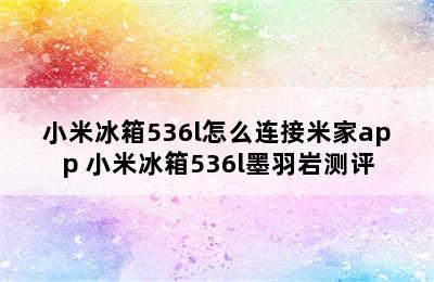 小米冰箱536l怎么连接米家app 小米冰箱536l墨羽岩测评